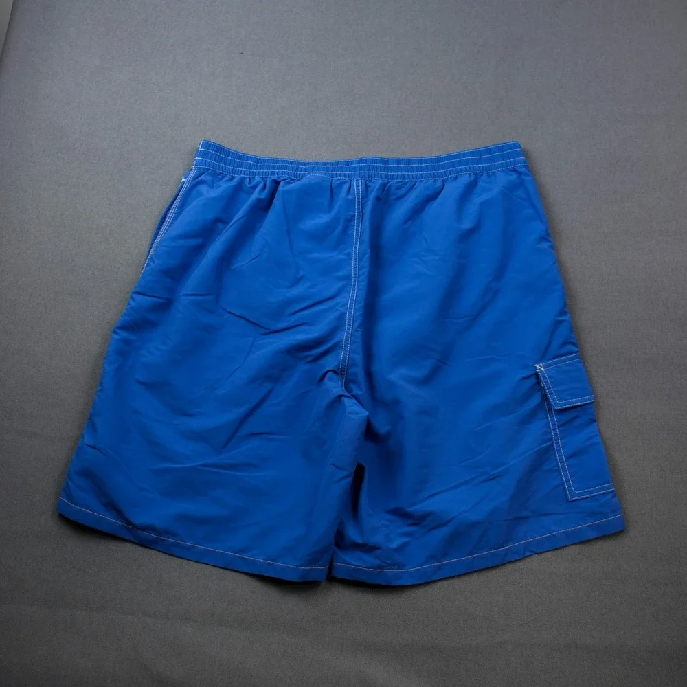 Polo Ralph Lauren Men L Blue Cargo Swim Pool Trunks Board Short Pony Nylon Lined